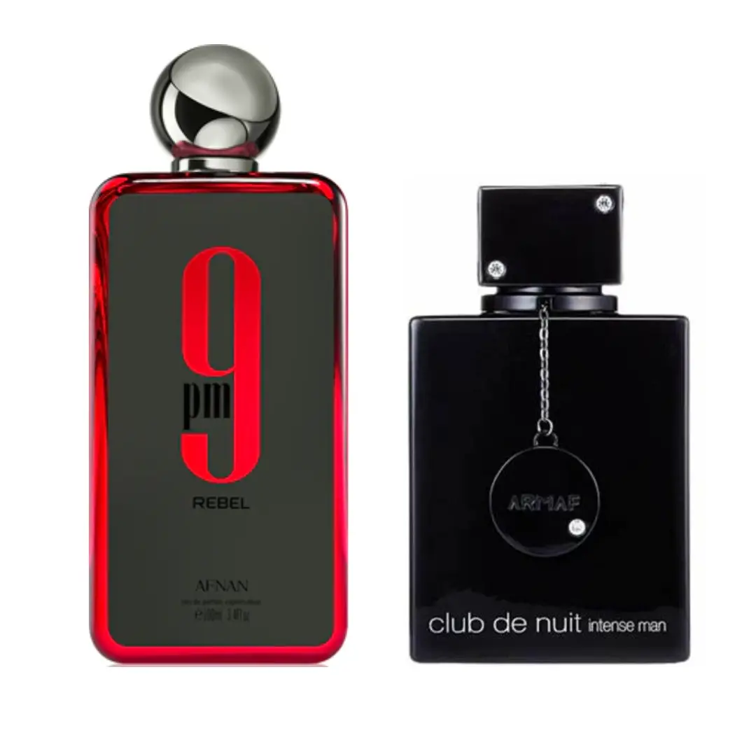 Armaf 9PM REBEL + Club De Nuit Intense Men's EDP Fragrance Multi-Pack Gift Bundle, 3.4oz(100ml) Luxury-Inspired Floral Spray-On Men's Cologne