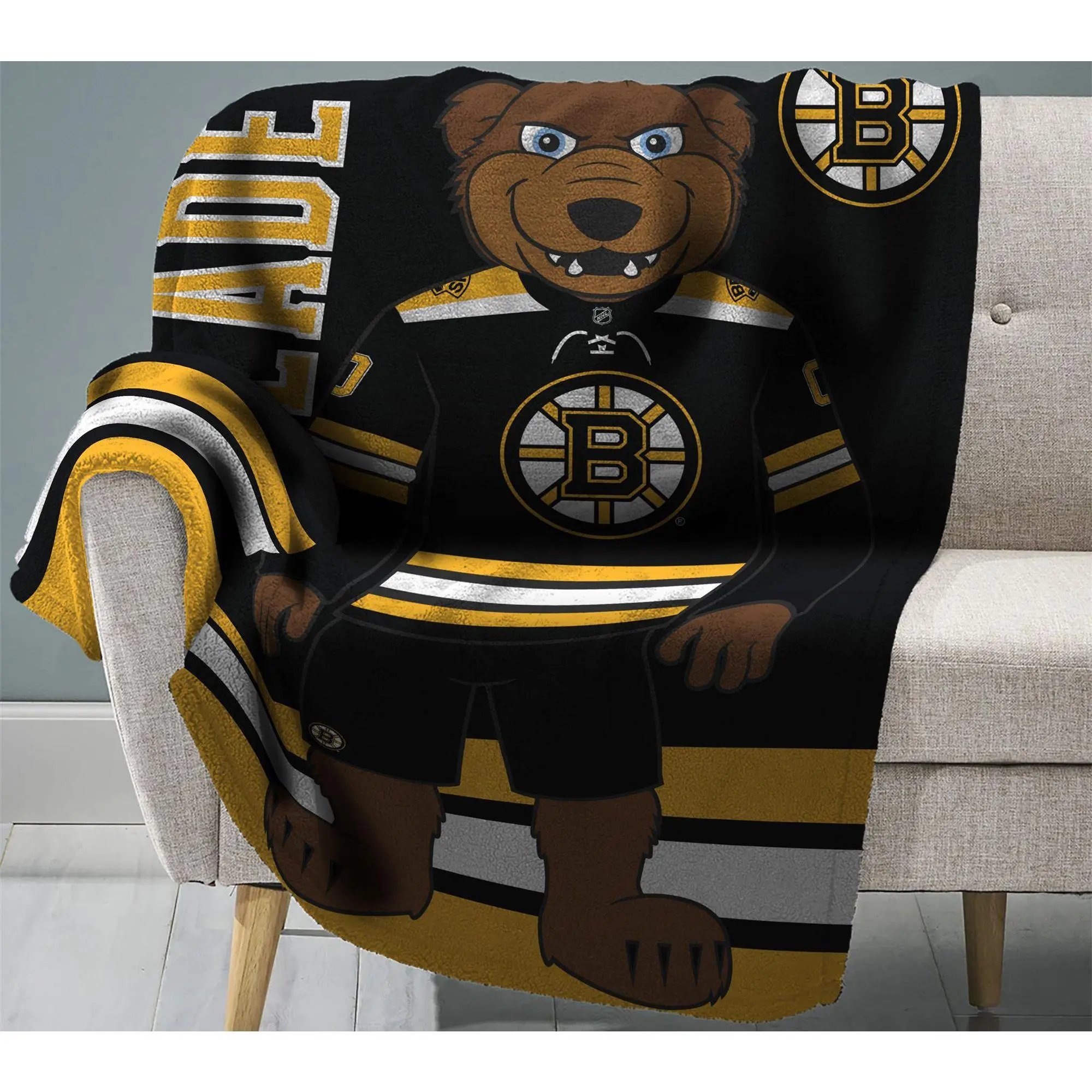 NHL Boston Bruins Blades 60" x 80" Rachel PlushBlanket