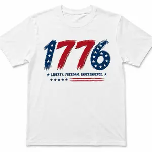 1776 Patriotic Flag Design T-Shirt | American Freedom Shirt | Liberty Independence Tee | USA Pride Fourth of July Graphic Top