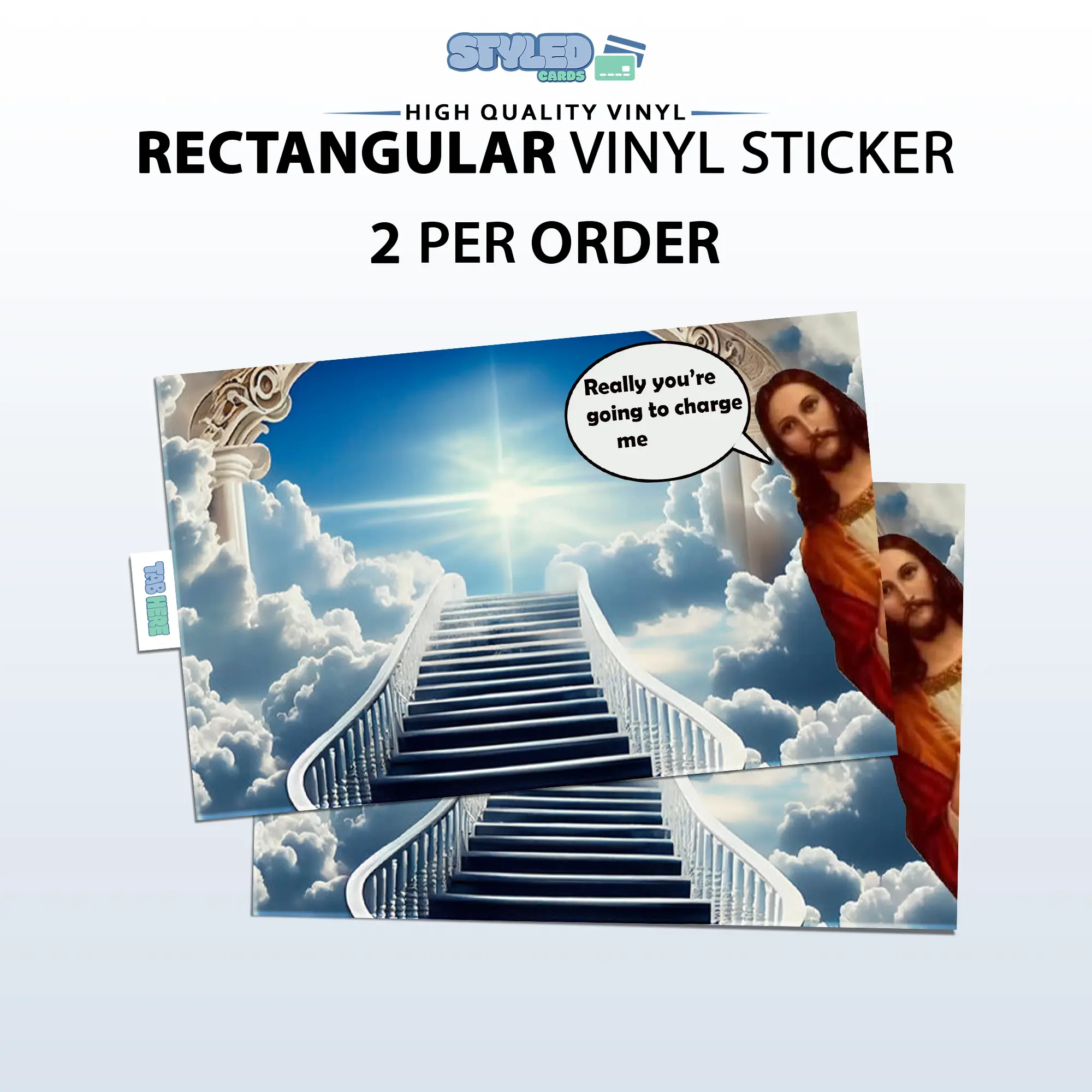 funny Jesus meme rectangle vinyl sticker funny Jesus meme rectangle vinyl sticker