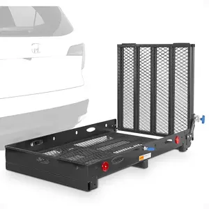 Silver Spring 48" x 28" Folding Steel Wheelchair Carrier with Ramp & Hitch Mount