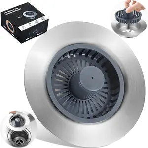 3-in-1 Kitchen Sink Drain Strainer Stainless Steel Pop-Up Sink Stopper with Anti-Clog Basket Filter, Drain Plug for 3.5 Inch Kitchen Sink Drain, Reusable Rust-Resistant Replacement, Brushed Silver