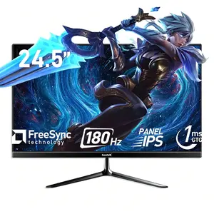 24.5 Inch IPS PC 180/300Hz Gaming Monitor, FHD 1080p Screen, 1ms Without Bezel, freesync, 99% sRGB, 178 ° Angle View, HDMI、DisplayPort, Compatible with Wall mounting 75 * 75MM - Black