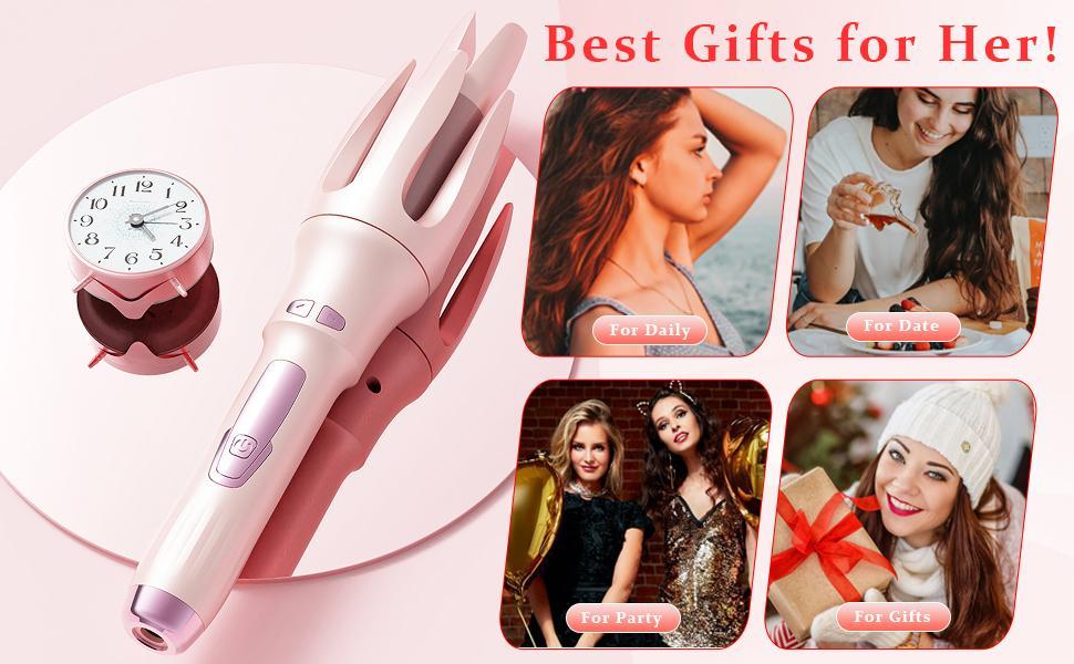 Automatic Hair Curler Automatic Curling Iron with 4 Temperatures 1.25inch Curling Iron with Fast Heating Auto Shut-Off