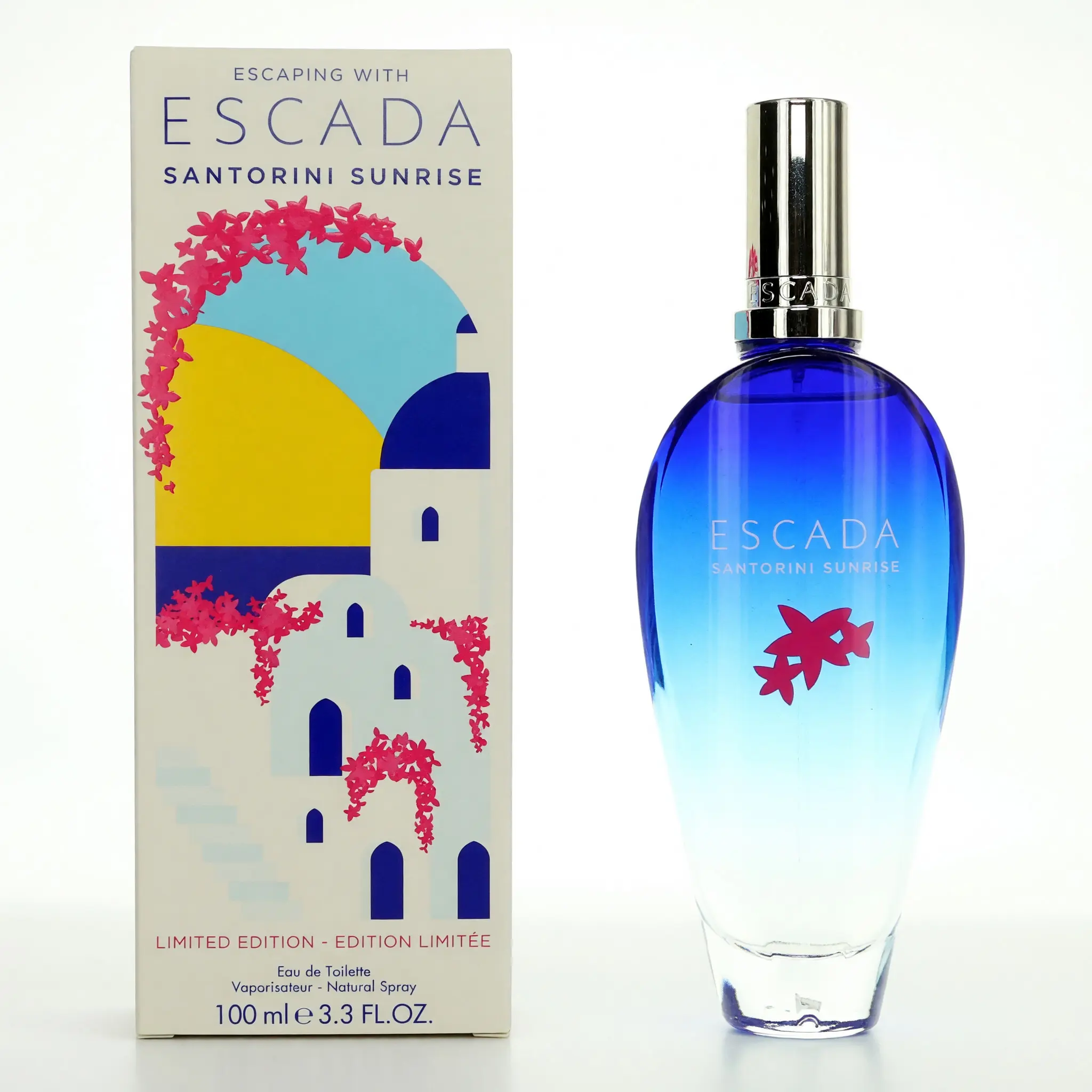Women's Escada Santorini Sunrise Limited Collector's Edition 3.3oz EDT Spray - Fresh, Spicy, Citrus, Floral, Fruity Fragrance with Bergamot Mix, Jasmine Notes (3-3.9 Fl Oz), Limited Edition