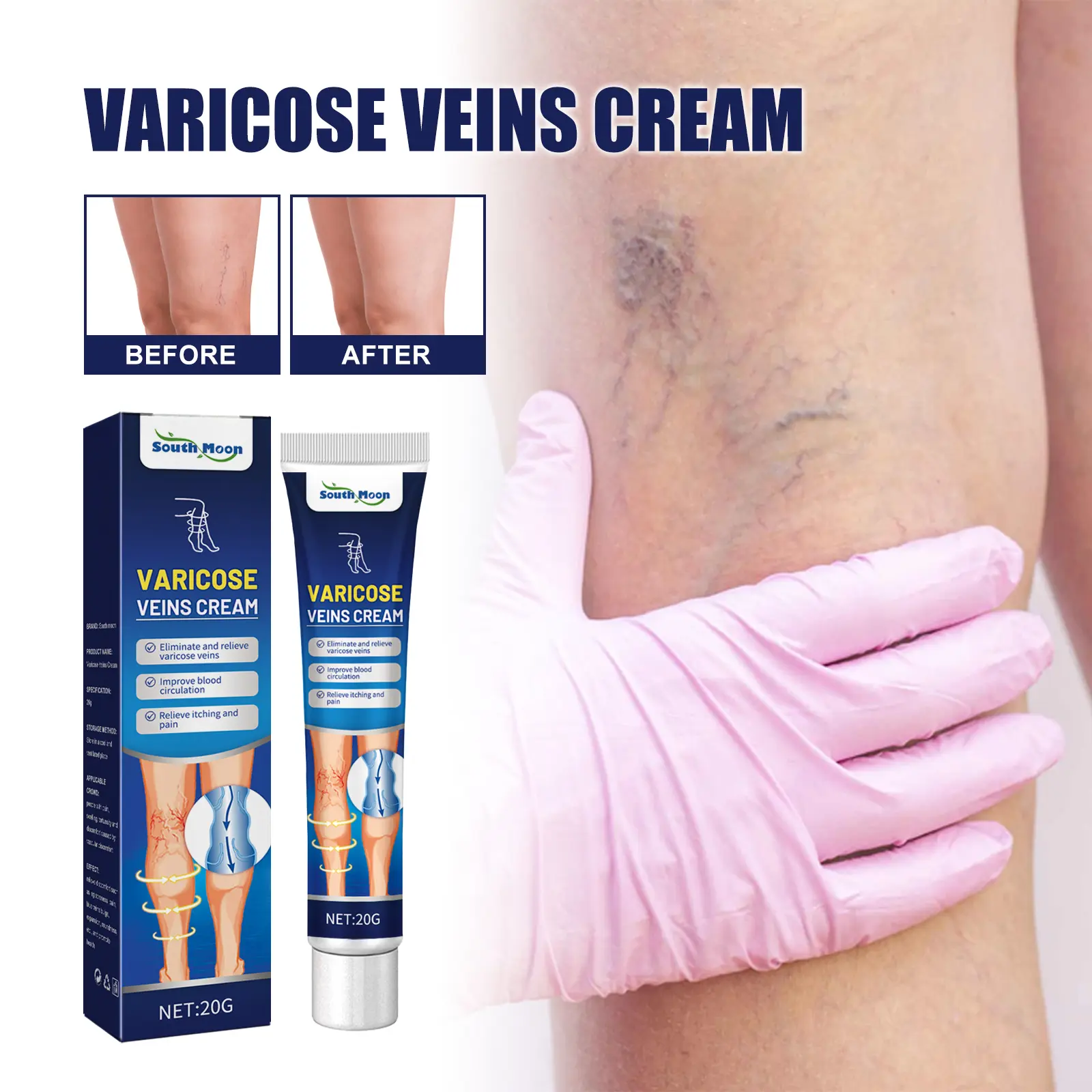 Soothing Leg Massage Cream with Angelica, Ginger & Pepper Extracts for Relaxing Tired Muscles & Hydrating Skin, Daily Body Moisturizer, 20g, Moisture