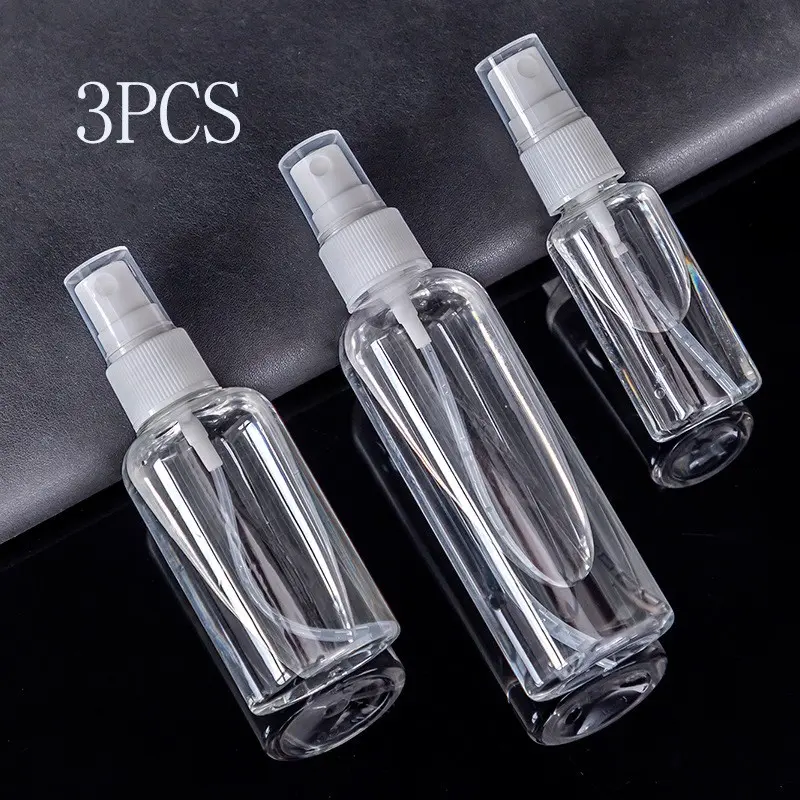 3pcs Reusable Refillable Design Transparent Plastic Spray Bottles, 30ML/60ML/100ML Leak-Proof Fine Mist Sprayers, Travel Containers for Essential Oils/perfume/cleaning Solutions