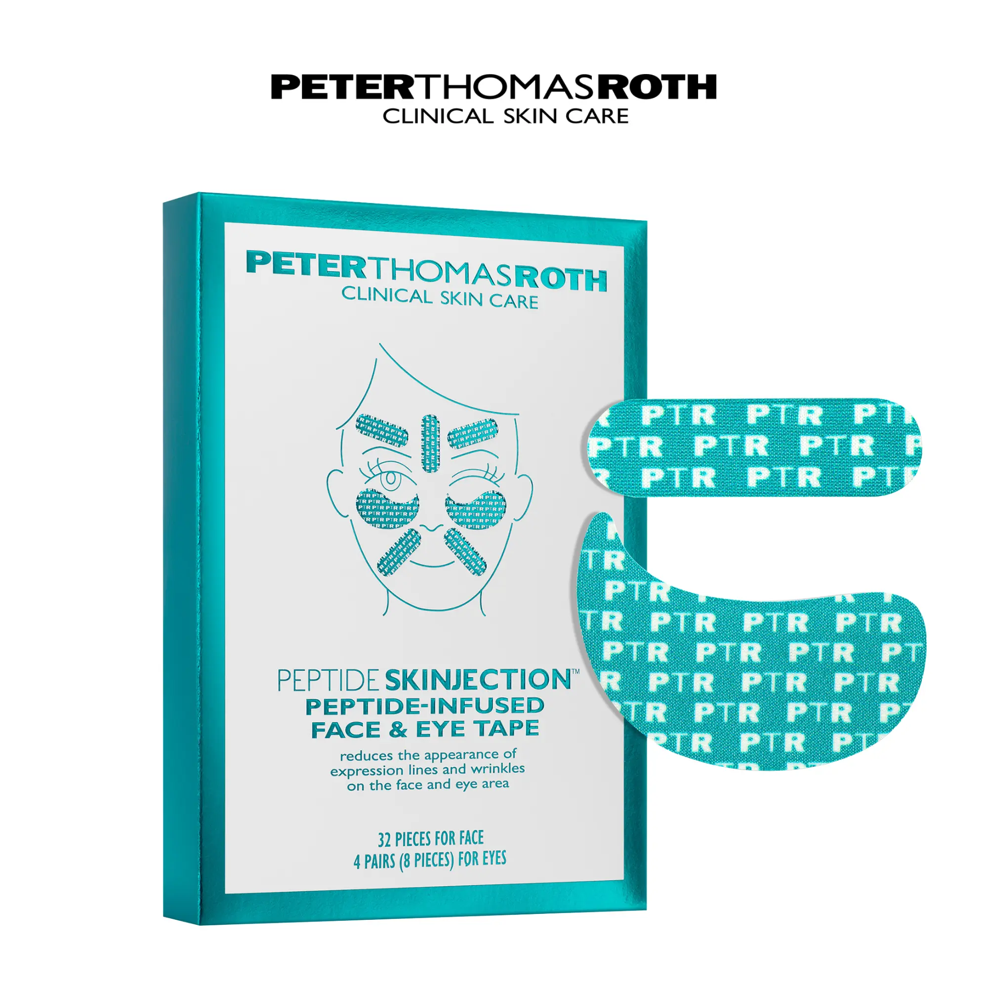 Peter Thomas Roth Peptide Skinjection Peptide Infused Face + Eye Tape, Improve Look of Fine Lines and Wrinkles