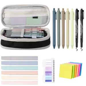 Book Annotation Kit- Aesthetic School Supplies with Cute Pen Case Highlighters Gel Pens And Marker, Sheets Transparent Index Tabs Sticky Notes Bible Study Supplies