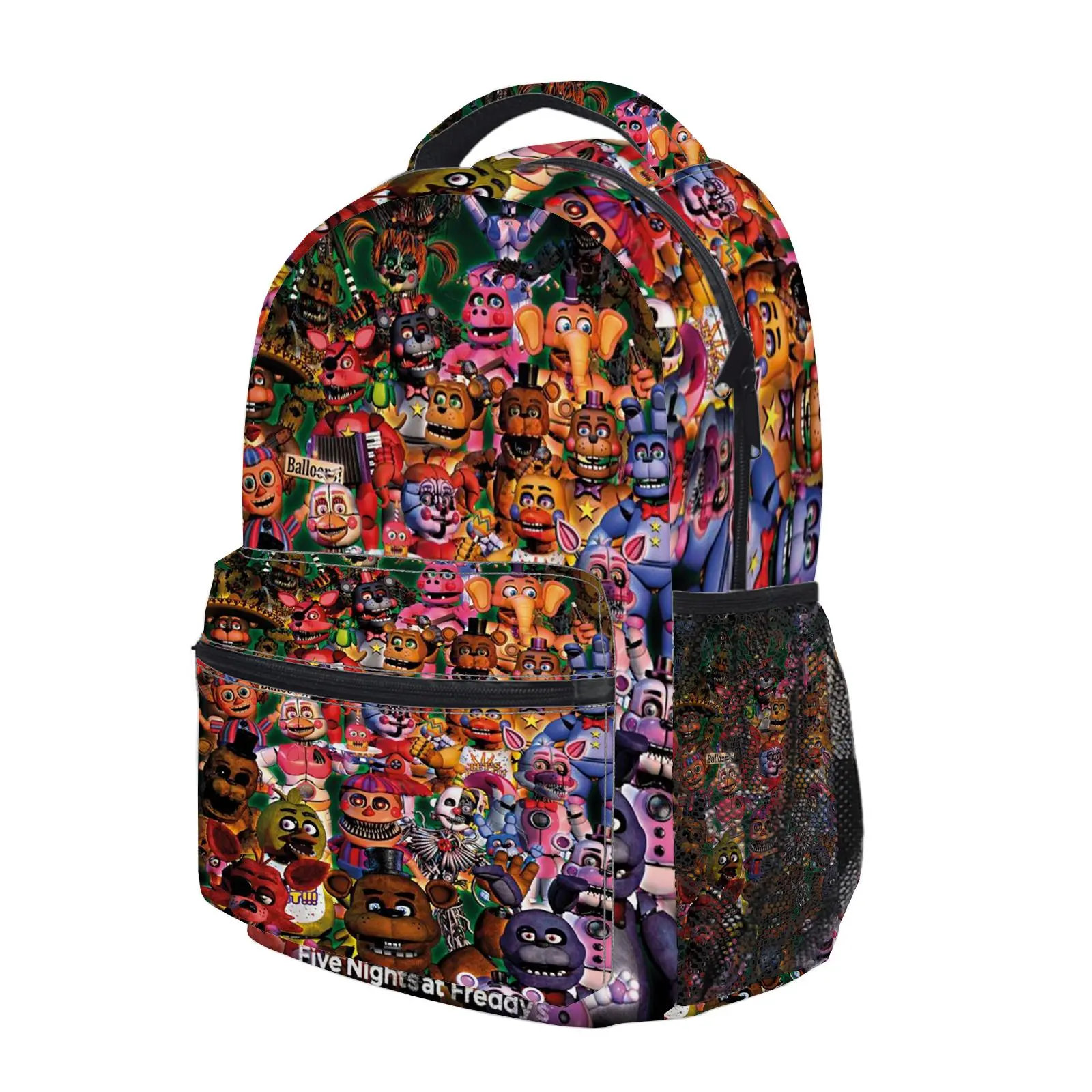 five nights at freddy's Y2K Fashion School Backpack for Teen Girls, Cute Cartoon Aesthetic Student Bookbag with Padded Shoulder Straps, Large Capacity Casual Daypack and Travel Bag for Kids L-197