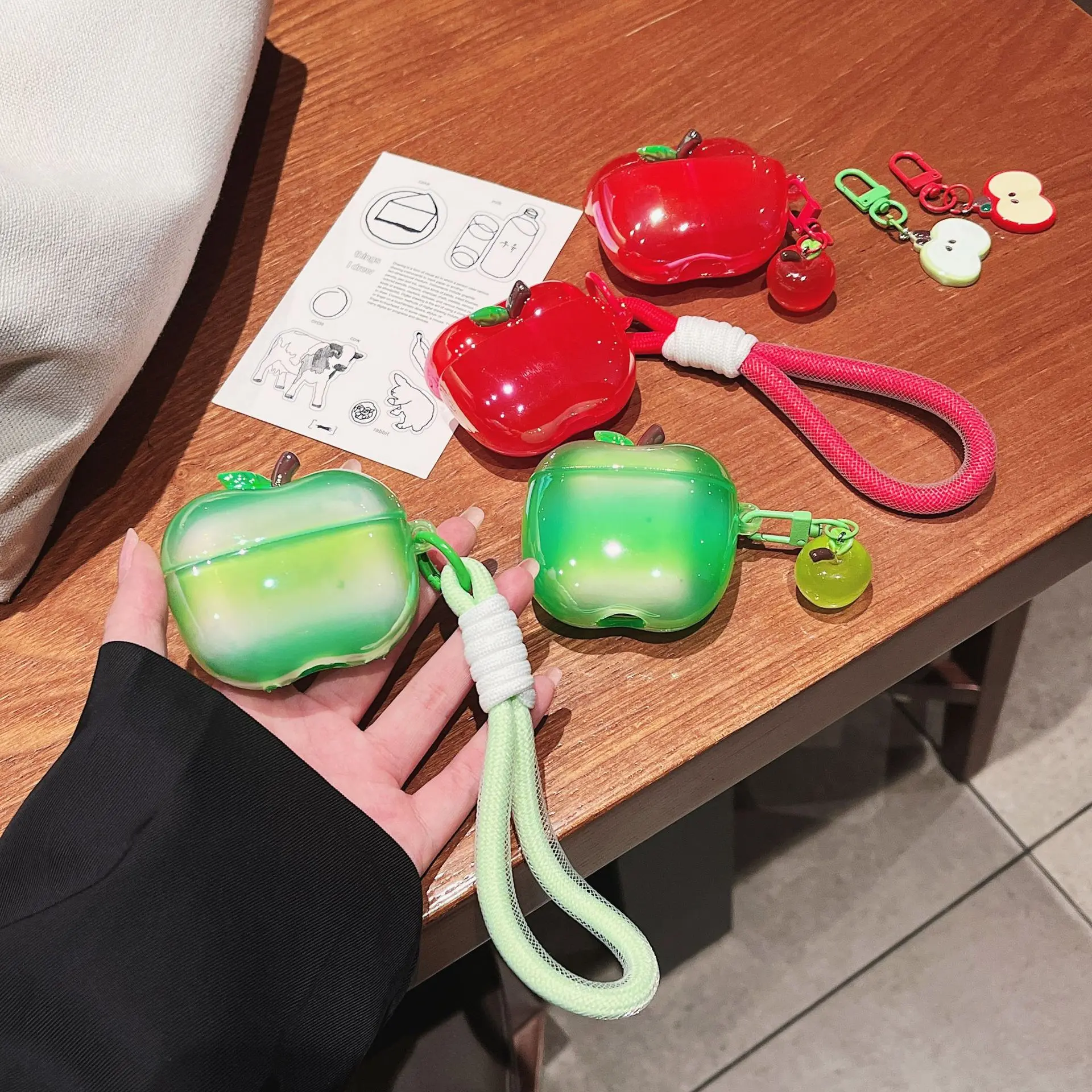 1 piece of electroplated apple shaped headphone protective case, durable silicone headphone case with anti drop function, Apple wireless Bluetooth Earbuds headphone case, suitable for AirPods 1/2/3/4/pro/pro 2/pro 3