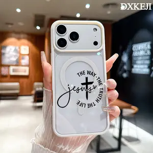 Christian Faith Cross Pattern Magnetic MagSafe Phone Case for iPhone 17 Air/16 Pro Max 15 Pro 14 13 12 11 Plus Shockproof Slim Protective Cover Casing