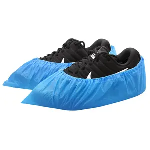 Shoe Covers Disposable Non-slip for Indoors -100 Pieces (50 Pairs) Waterproof Premium CPE Booties Shoes Protectors Coverings, fits up to size 11 US Men and 13 US Women, Blue, Large