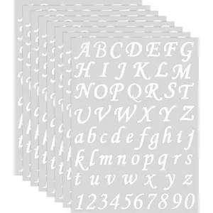 8 Sheets Vinyl Letter Stickers Self Adhesive Alphabet Stickers Mailbox Letters Numbers  for  to School DIY Crafts Sign Notebook Classroom Decor(1 Inch,White)