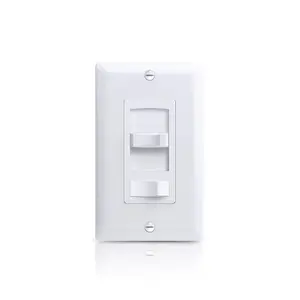 Dimmer , Single Pole/3-Way LED Rocker Dimmer Light  for 150W LED/CFL and 600W Halogen/Incandescent Bulbs, Wall Plate Included, ETL Listed, White