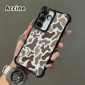 Phone Case Compatible with Samsung Galaxy S23 Ultra S24 Plus S25 S22+ FE Edge Camouflage Elegance Pattern Four Corners Anti-drop Cellphone Protective Durable Total Coverage Shockproof Phone Cover