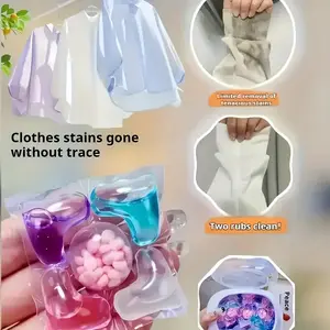 Changyi 50psc Multi-Functional Laundry Detergent Pods as Fabric Softener & Stain Remover for Fresh Fragrance Powerful Cleaning Household & College Dormitories Essential