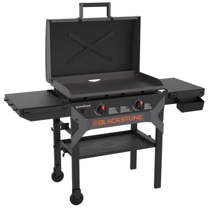 Blackstone 2 Burner Natural Gas & Propane Outdoor Griddle with Hood - Black & Silver