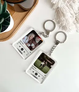 Personalized Photo Picture Keychain, Christmas Gifts, Anniversary Keychain, Couple Gift, Music Album  Keychain