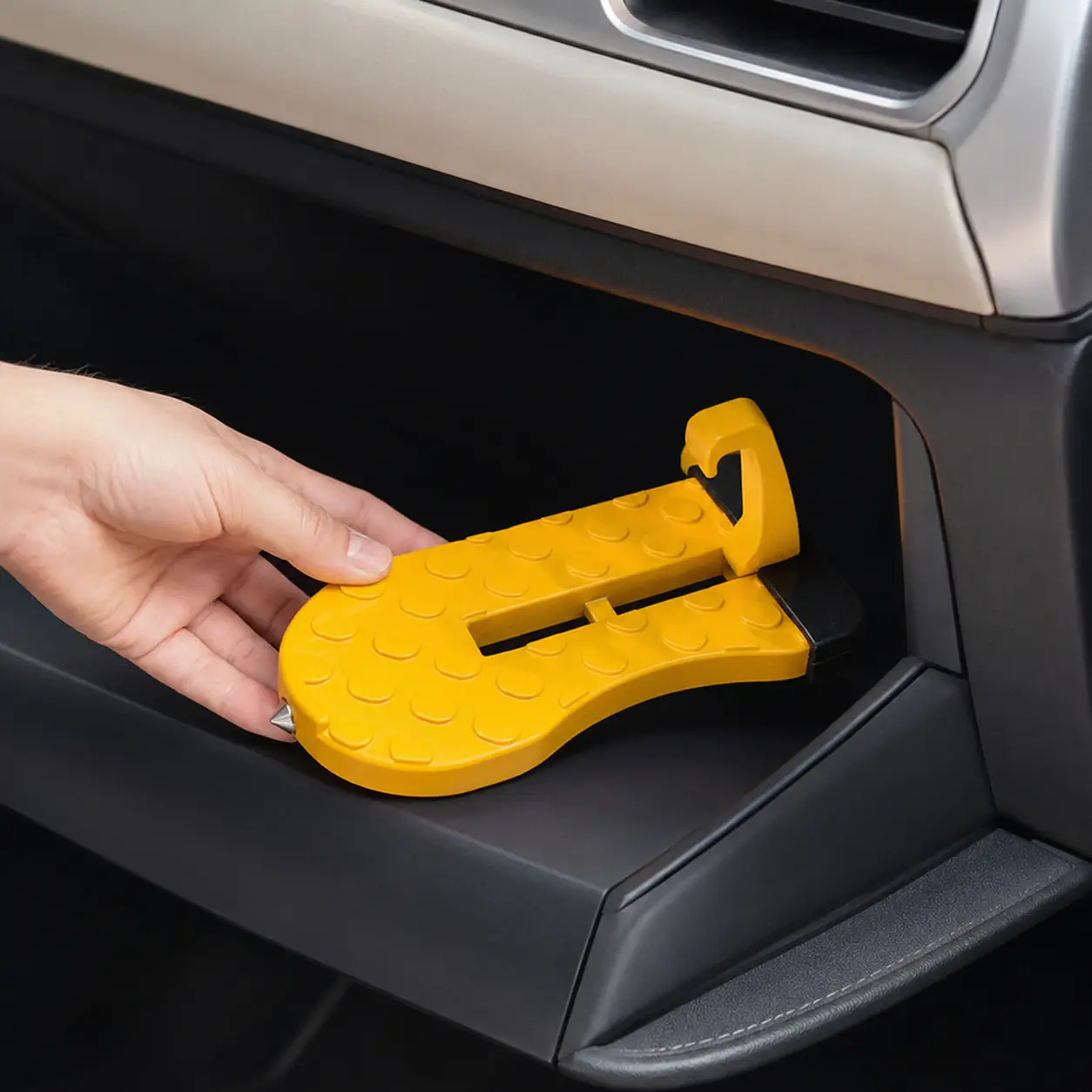 Car Door Step, Safety Hammer Tip with High Destructive Power, Multifunctional & Easy - to - Install Roof Step for Car Fathersdaygift Foot Pedal Interchangeable Knob