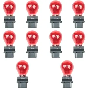10 Pack Car Instrument Light Bulb, 3157 Brake Light Bulb, 12 V 21/5 W Automobile Lighting Replacement Accessory, Universal for Most Cars, Trucks and Vans (