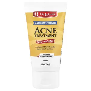 De La Cruz Acne Treatment Ointment with 10% Sulfur, Maximum Strength, 2.6 oz (74 g)