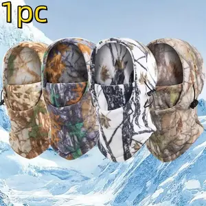Winter Warm Camouflage Wool Hat Beanie Hat, Perfect for Hiking, Horseback Riding, Skiing, Hunting, Windproof Face Mask, Christmas Gift Idea
