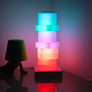 Rotatable LED Light Column, DIY Assembly Lamp, Rainbow Color Changing, Office Bedroom Living Room Decoration, Dimmable Touch Control, Ambient Decoration Lamp, Led Atmosphere Lamp