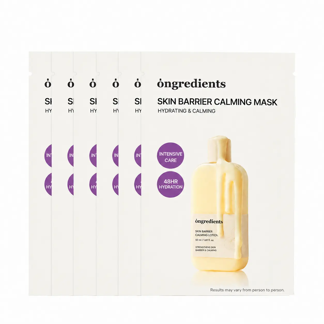 Ongredients Skin Barrier Calming Mask – Centella Asiatica Sheet Mask for Sensitive Skin, Soothes Redness & Irritation, 48H Deep Hydration with Milk Skin Texture, K-Beauty Clean Formula, 27ml