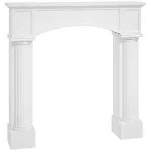 HOMCOM Modern Fireplace Mantel, Freestanding Fireplace Surround for Electric Fireplaces, 43.3" W x 42.8" H, White