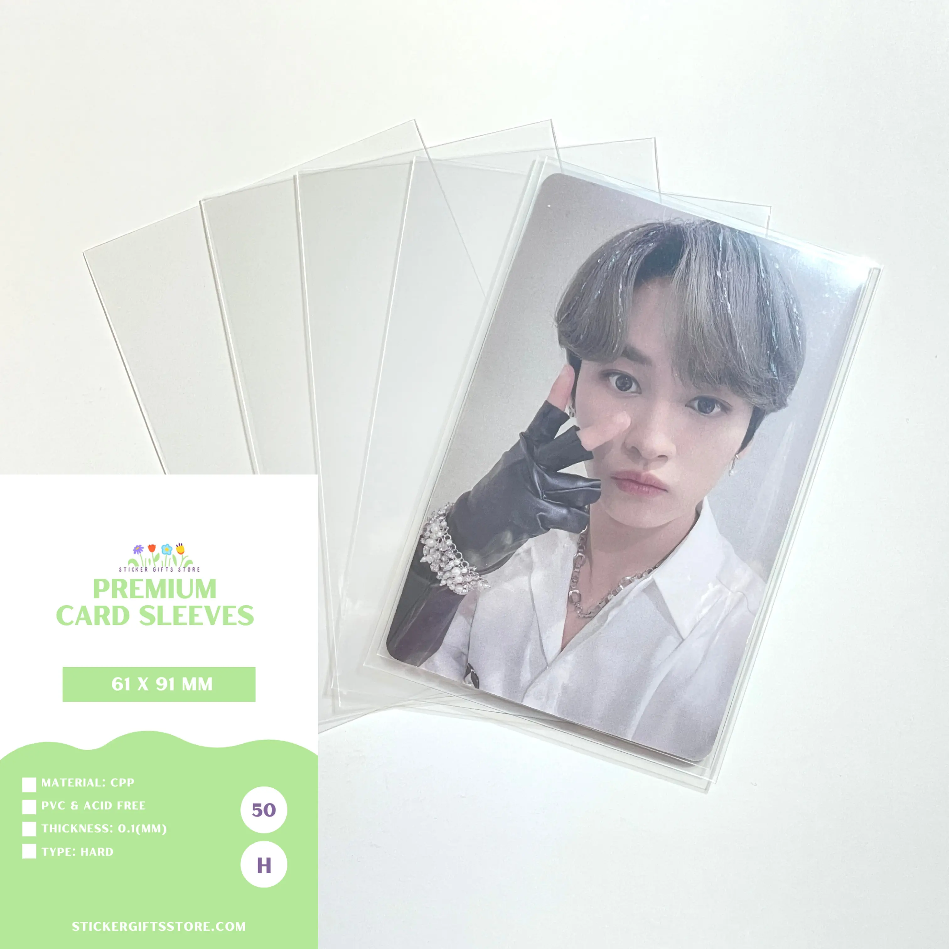 Premium Card Sleeves 61 X 91 MM - 50 Sheets, 50 Pages, 4C Cop, 91mm Thick, Ideal for Personal Use and Gifts