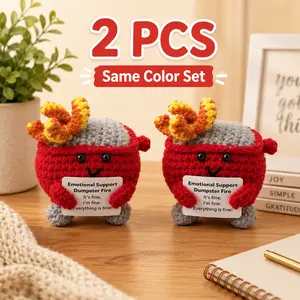 Crochet Dumpster Fire Toy, Emotional Support Dumpster Fire Plush Toy, Emotional Support Ornament for Best Friend, Coworker Or Gift Soft Stuffed