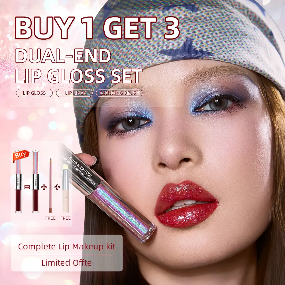 SHEENEFFECT Chameleon  Lipstick,  Lridescent Teal Shimmer Top Coat+  Gloss Matte Plum Base ,Matte Shimmer Lip,Long Lasting Lip ,Iridescent Chameleon  Glitter Lip,Makeup For Party Daily