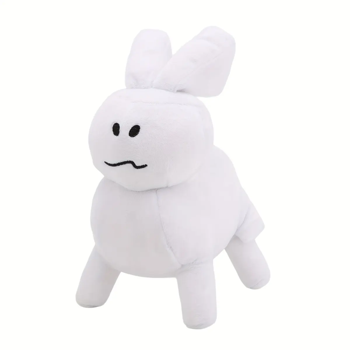 Forsaken Gubby Plush Toy - Soft Kawaii White Stuffed Animal with Black Eyes & Mouth, Cute Collectible Gift for Fans, Home Decor, or Gift for Collectors, Collector'S Item, Playful Design, Extra Soft Fluffy Texture
