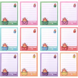 12 count Dumpster Fire Sticky Notes, 6 Styles Dumpster Fire Sticky Note Pads Adhesive Funny Memo Pads for Office  School Creative Reminders