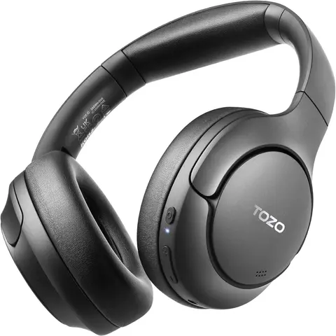 TOZO HT2 Over-Ear Hybrid Active Noise Canceling Bluetooth Wireless Headphones (Headset, Electronic) - High-Fidelity Sound, App Customization, Transparency Mode, 16Hz-44.1kHz Range, Travel & Gym Use, Black, Mother's Day Gift, TikTok Shop Creator Picks