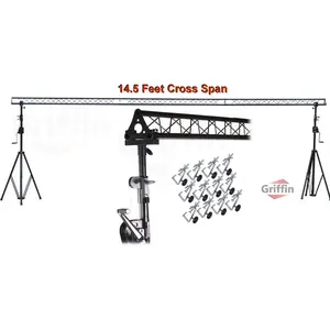 GRIFFIN - Crank Up Triangle Light Truss System | DJ Booth Trussing Stand Kit for Light Cans & Speakers | Pro Audio Lighting Stage Platform Hardware Package | Portable Music Equipment Mount Gear Holder