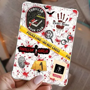 Thriller Reader Kindle Insert Multiple Sizes Glossy or Glitter Finish for Chilling Thrillers and Spooky Mysteries
