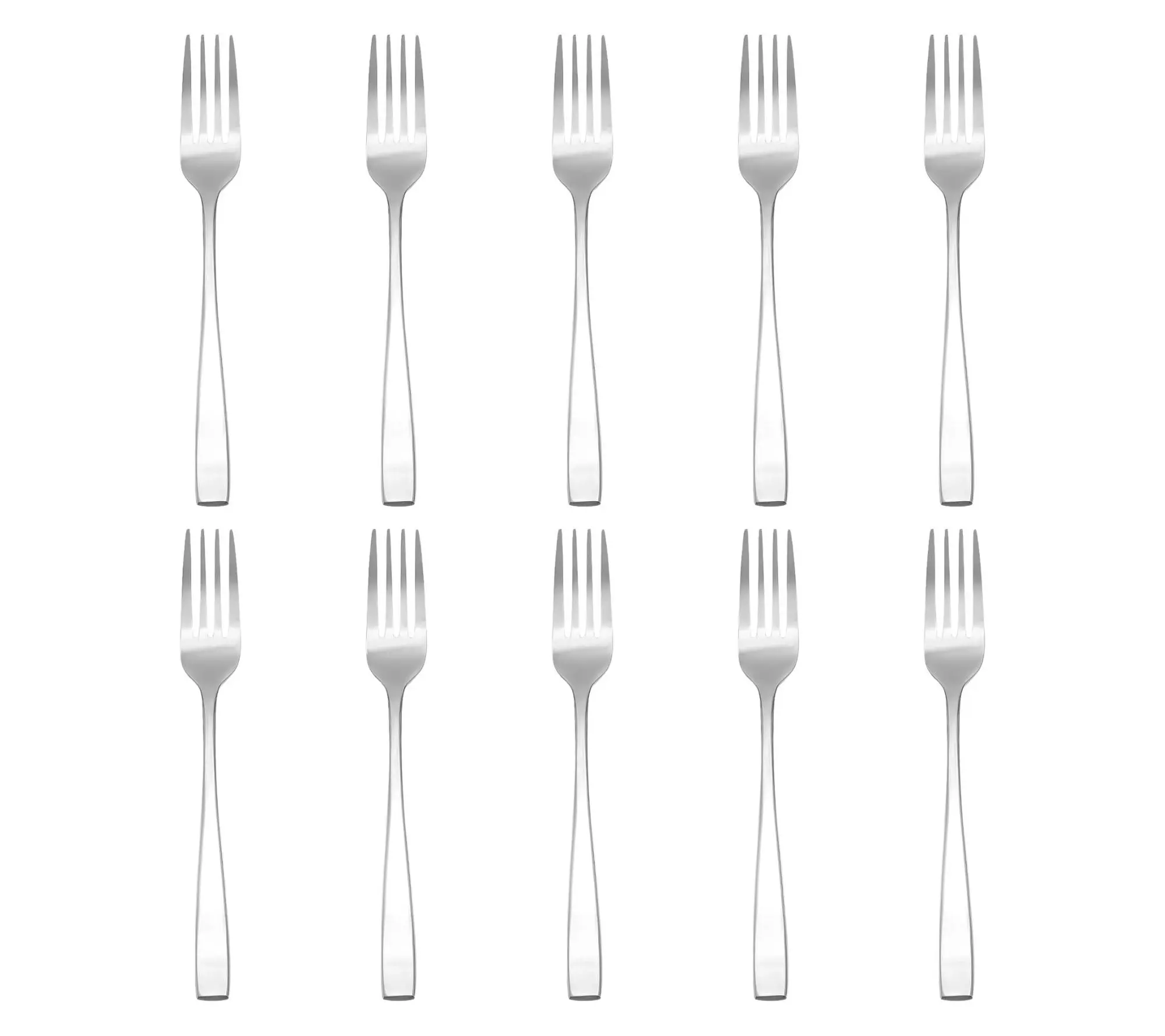 Godinger Set of 10 Chisel Matte 18/0 SS Dinner Forks