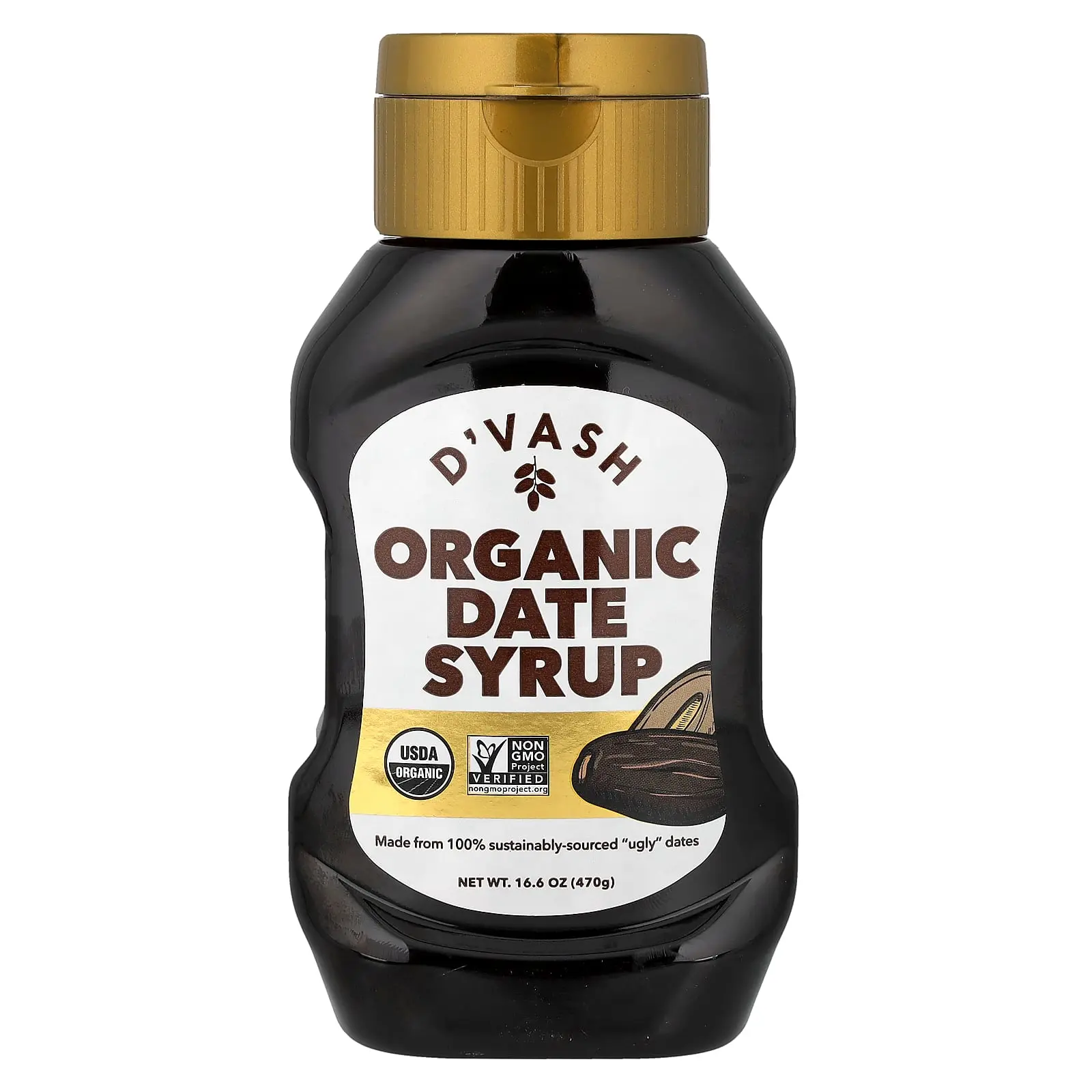D'vash Organics Organic Date Syrup, 16.6 oz (470 g)