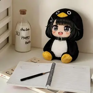 Cute Penguin Cosplay Anime Plush Toy Soft Fluffy Stuffed Doll for Kids Birthday Christmas Party Favors Room Decor game
