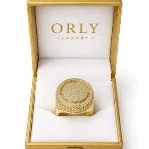 ORLY Luxury Iced Round Ring – 14K Gold Plated Stainless Steel