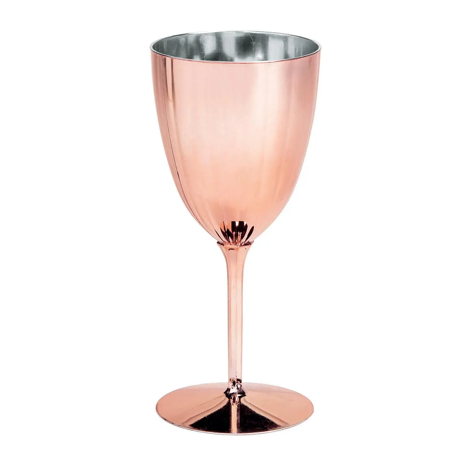 Rose Gold Metallic Plastic Wine Glasses - 12 Ct.