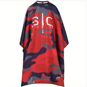 Camo Print Hair Cape, 1 Count Adjustable Haircut Apron, Durable Easy-Clean Fabric with Neck Strap & Side Ties, Professional Barber Accessories, Hair Cutting Accessories