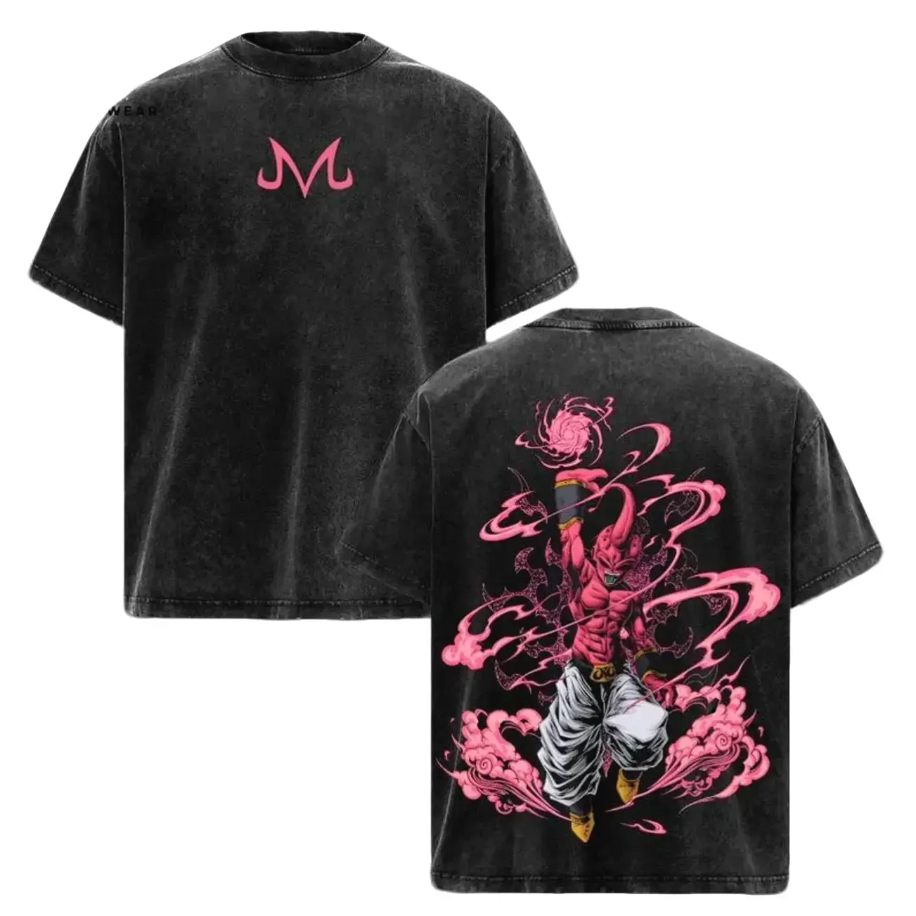 Men's Vintage Broly Anime Manga Graphic T-Shirt - Acid Washed Cotton, Oversized Unisex Fit, Short-Sleeve Menswear Top, Broly Anime Manga Graphic Men's Short-Sleeve T-Shirts, Boxy Loose Men's Short-Sleeve T-Shirts