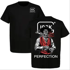 Glock Skeleton Cowboy “Say When” Old West T-Shirt, Glock Perfection Outlaw Tee, Vintage Cowboy Style, Full Size, Full Color