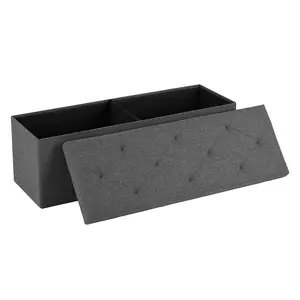 Sweet Furniture S - Folding Storage Ottoman Bench, Foot Rest Stool with Padded Seat, Large Toy Box Storage Chest with Seatin, Holds up to 660 lb