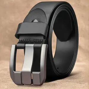 New Retro Men's Belt with Fashionable Needle Buckle High-End Business Belt Simple Casual Versatile Wide Design for Pants