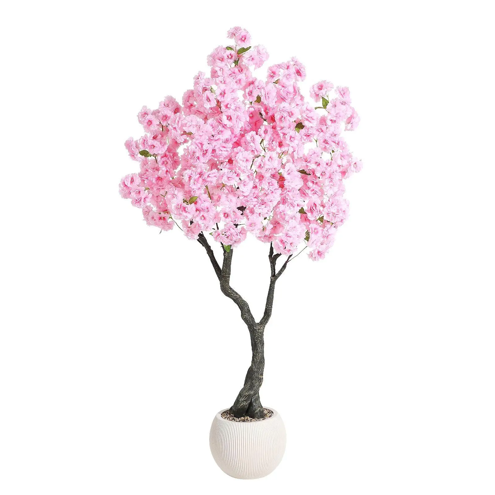 Lifelike Artificial Cherry Blossom Tree for Home Decor, Realistic Fake Pink Flower Plant with Nursery Pot, Low Maintenance Faux Tree for Living Room Office Indoor Decoration150cm