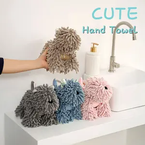 Chenille Hand Towel, Soft Absorbent Chenille Ball Towel, Microfiber Towels for Bathroom